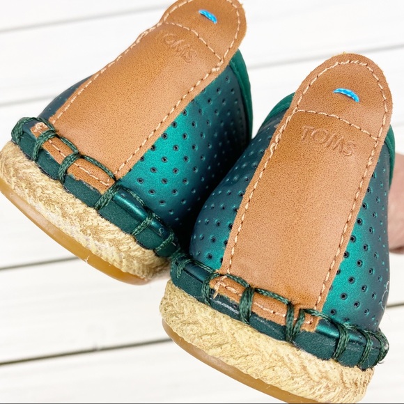 NEW TOMS Classic Slip On Emerald Green Shoes 6.5 - Picture 6 of 6